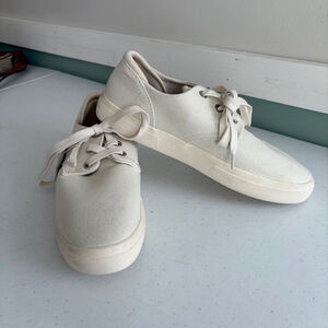 Sun + Stone Archiee lace up Sneakers, Women's 8, Off-white cream